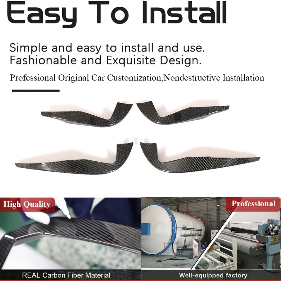 Se adapta a Audi TT RS TTRS 8S 2016-18 CARBONO REAL parachoques delantero divisores aletas kit de carrocería Foto 2 de 4