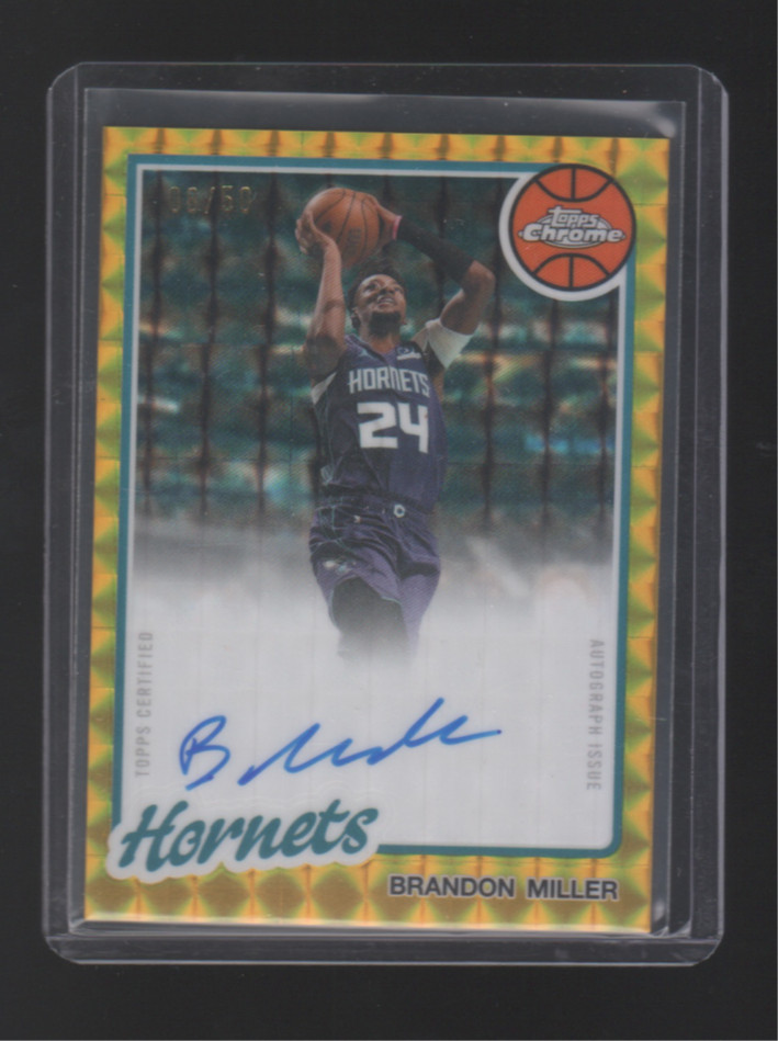 2025-26 Topps Chrome Update Brandon Miller 1980-81 Gold Geometric Auto #/50
