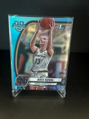 2024-25 Bowman U Chrome Kate Koval 1st Bowman Sky Blue Refractor #42 Notre Dame