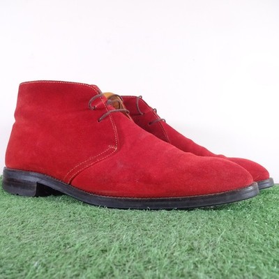 Russell Bromley Boots Size 10 Mens Red Slip On Chelsea Boot