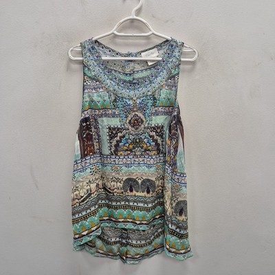 Camilla Franks The King And I ärmelloses Seiden-Tanktop mit Knopfleiste Größe Medium