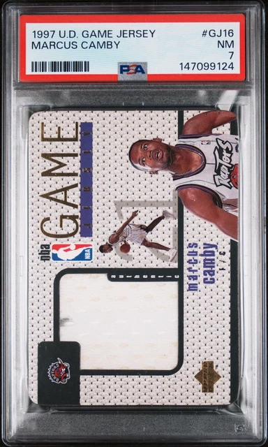 1997-98 Upper Deck Game Used Jersey Marcus Camby PSA 7