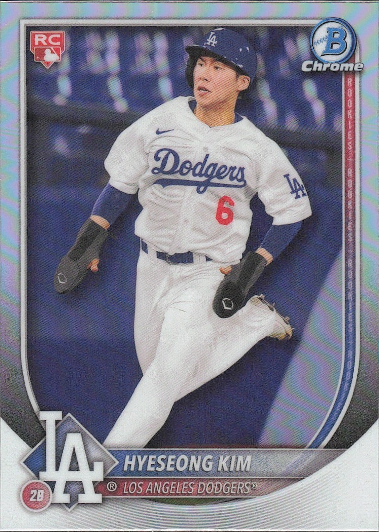 Hyeseong Kim 2025 Bowman Chrome RC RED Rookie Logo #91 Los Angeles Dodgers