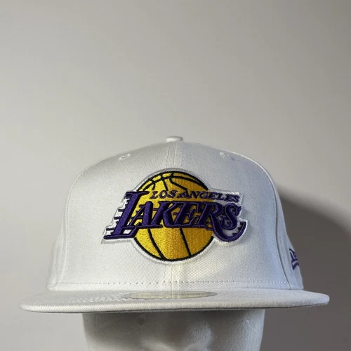 New Era 59FIFTY Los Angeles Lakers White NBA Fitted Hat 7 1/2