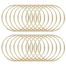 20 Pcs Dream Catcher Rings,2.4 Inch Macrame Hoops Rings,Gold