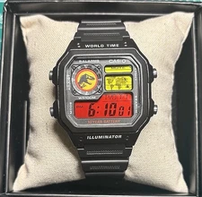 "Jurassic" - REBIRTH | 🦖🔴🟡 | Custom CASIO AE-1200WHD | Royale | Watch MOD