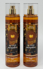 2 BATH  BODY WORKS GLAZED PUMPKIN FINE FRAGRANCE MIST SPRAY 8OZ VANILLA CARAMEL