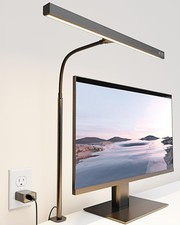LED Desk Lamp for Office Home, Eye-Caring Desk Light with Adjustable Gooseneck