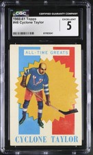 1960-61 Topps #46 Cyclone Taylor Vancouver Millionaires All-Time Great CGC 5 Ex