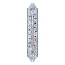 19.50 In. Galvanized Metal Analog Vertical Thermometer