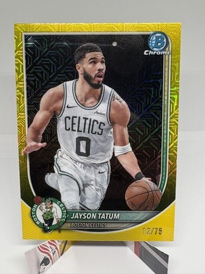 2025-26 Bowman Basketball Jayson Tatum  Chrome Yellow Refractor/75