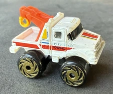 1987 Micro Machines Road Champs White City Tow Truck Monster Wheels