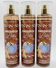 3-Pack Bath  Body Works GINGERBREAD LATTE Fine Fragrance Mist Spray 8 fl.oz
