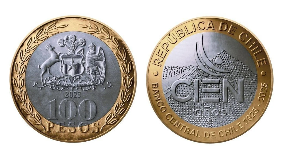 Chile 2025 Coin $100 Cien años Banco Central de Chile - Image 3 of 4
