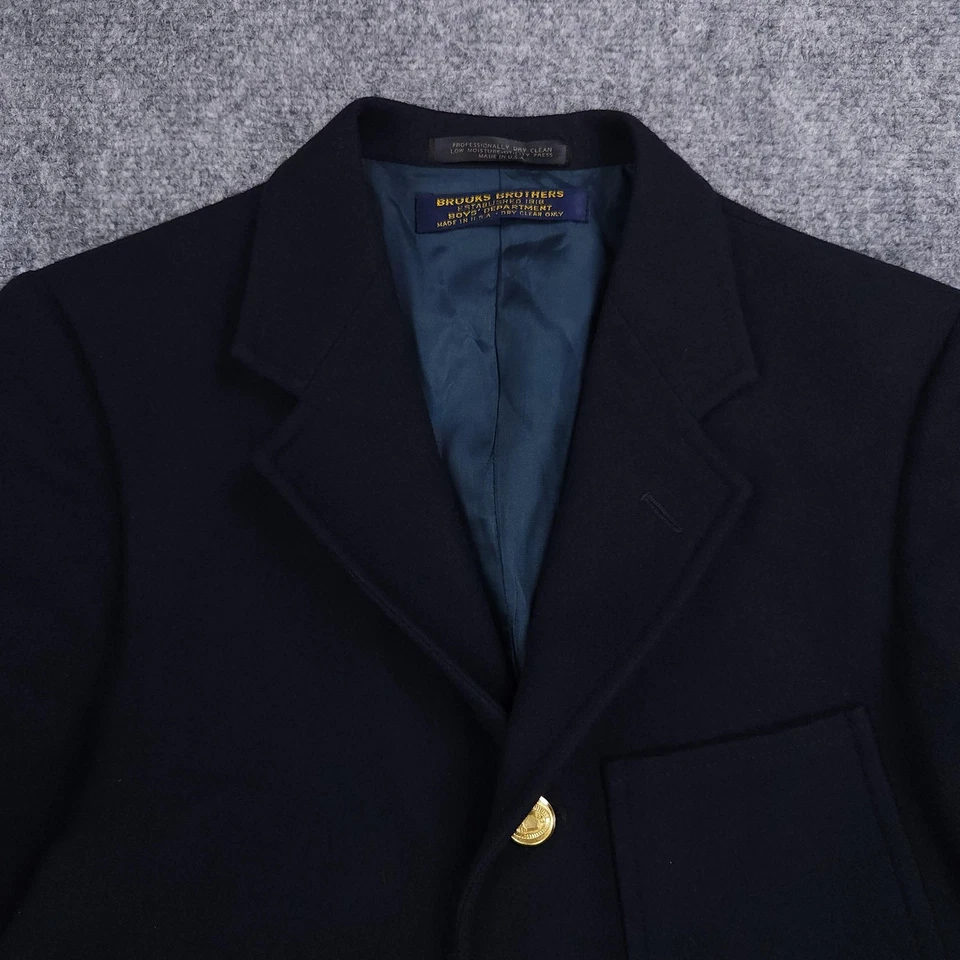 Униформа Brooks Brothers Blazer для мальчиков 15 стандартных темно-синих шерстяных золотых пуговиц сделано в США - Изображение 3 из 4