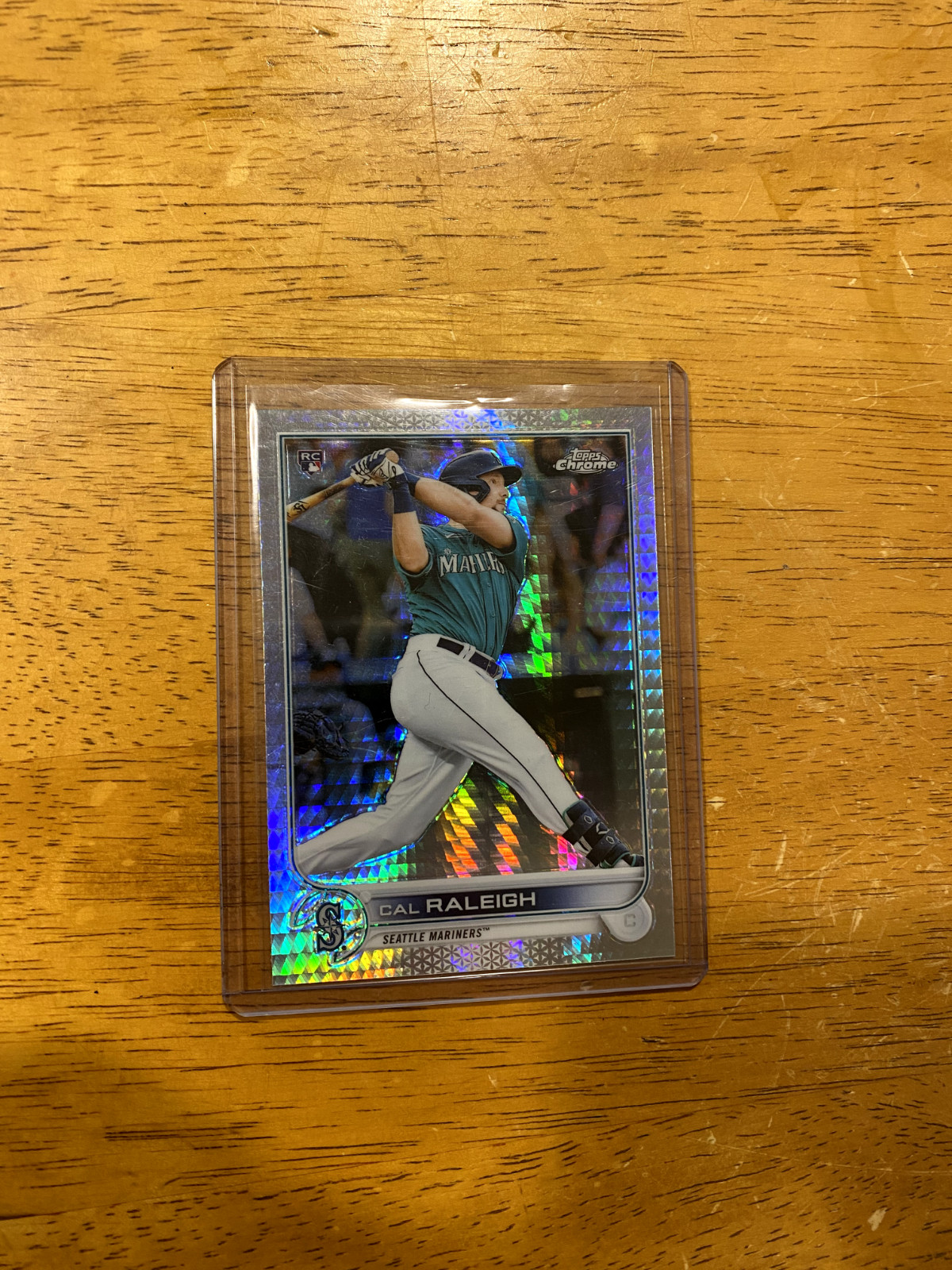 2022 Topps Chrome Cal Raleigh Prism Refractor Rookie Card #149 Seattle Mariners