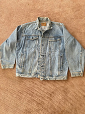 GAP Mens Blue Jean Jacket Size L Button Closu...