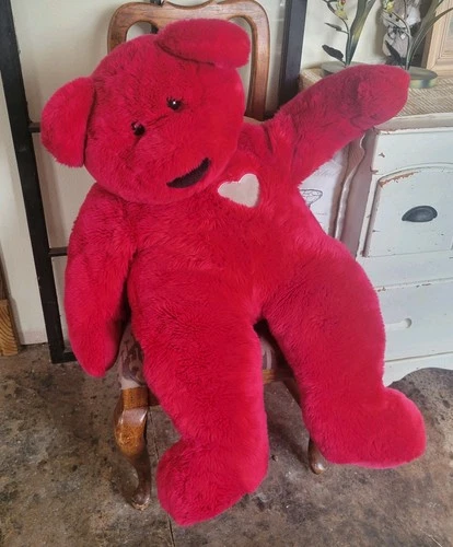 Vintage XL Red Ty Beanie Buddies Valentina Bear 2001. Retired. 40"