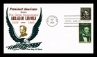 DR JIM STAMPS US COVER LINCOLN PROMINENT AMERICANS FDC COMBO THERMOGRAPHED