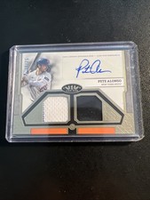 2024 Topps Tier One Pete Alonso Dual Patch Auto/75 On Card T1AR-PA Mets 38/75