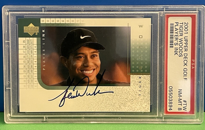 RARE 2001 Upper Deck TIGER WOODS Rookie, AUTO Player's INK PSA