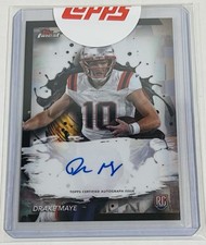2024 Topps Finest Drake Maye Rookie Autograph RC New England Patriots Auto