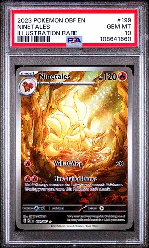 Pokemon 2023 Ninetales 199/197 Illustration Rare Obsidian Flames GEM MINT PSA 10