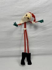Vintage Skinny Felt Bendable Santa Claus Japan MCM