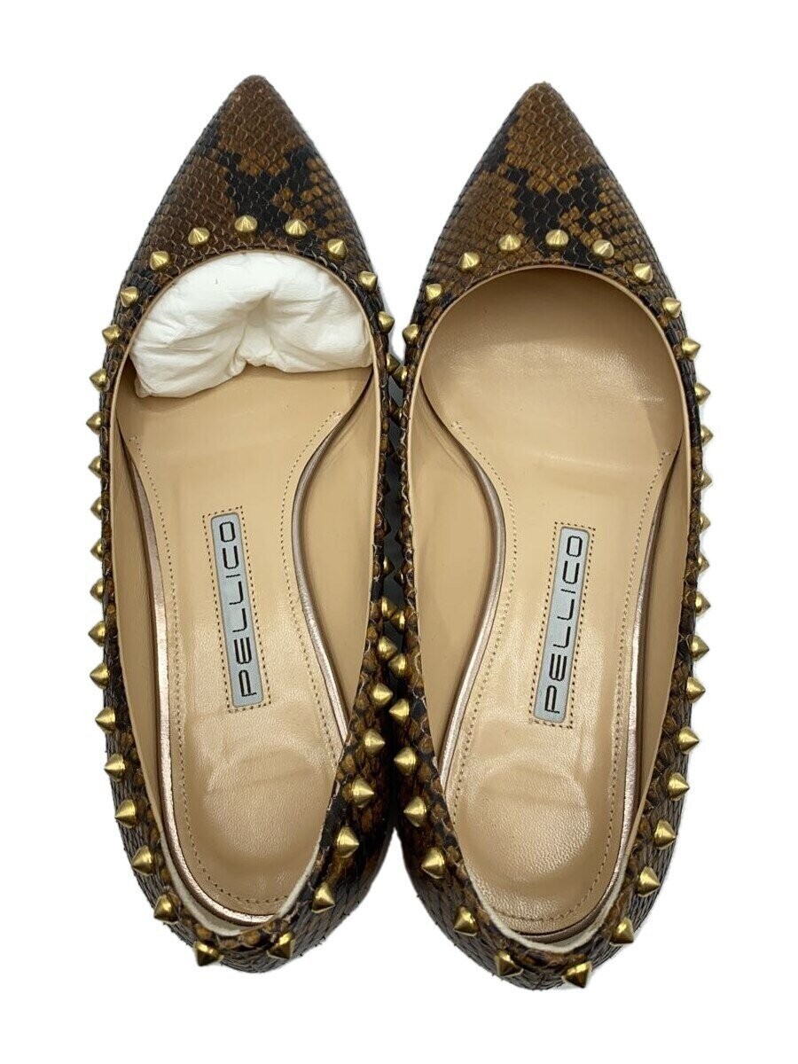 Pellico Flat Pumps 35.5 Brw Python Pattern Studs … - image 3