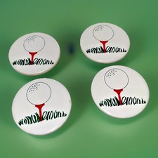 Ceramic Golf Ball Tee Time Coasters - Set of 4