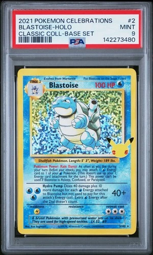 2021 POKEMON CELEBRATIONS CLASSIC COLLECTION #2 BLASTOISE-HOLO PSA 9