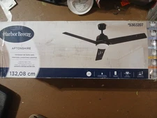 Harbor Breeze 52" Aftonshire Cieling Fan LED Light Indoor Outdoor Matte Black