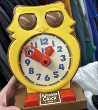 TOMY Answer Clock Owl Educational Time Telling Toy 1970s  for Ages 4-7