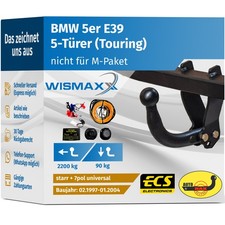 ANH�NGERKUPPLUNG starr f�r BMW 5er Touring E39 Kombi 97-04 +7pol E-Satz EBA