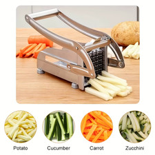 Potato Chipper Chip Chopper Cutter Slicer Maker & 2 Steel Edges 🍟 French Fries