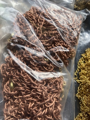 7.1kg Mixed Jewellery Making Necklace Chain Gold Silver Tone HUGE LOT Curb Etc - Afbeelding 2 van 13