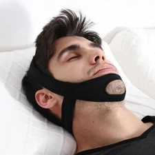 Men's Black Anti Snoring Open Mouth Breathing Correction Strap Assisted Sleep 