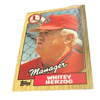1987 Topps #243 Whitey HERZOG Manager CARDINALS & UNMARKED chcklist EX FREE ship