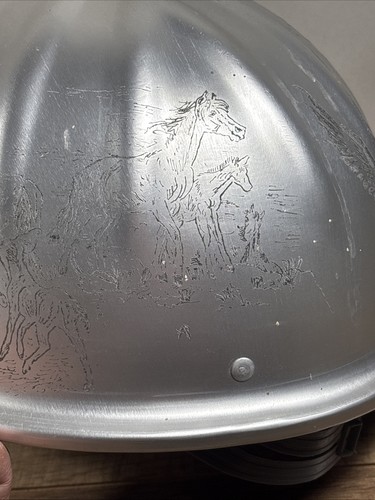 ENGRAVED McDONALD T STANDARD MINE SAFETY ALUMINUM HARD CAP Horses Eagle Oilfield - Picture 5 of 11