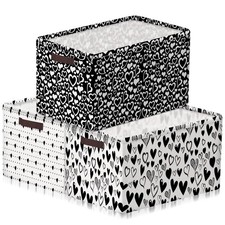 3 Pcs Valentines Baskets Storage Valentine's Day Basket for Gifts Collapsible Wa