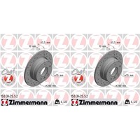 2X Zimmermann Sport Bremsscheiben 280Mm Gelocht Hinten Passend FüR BMW 1