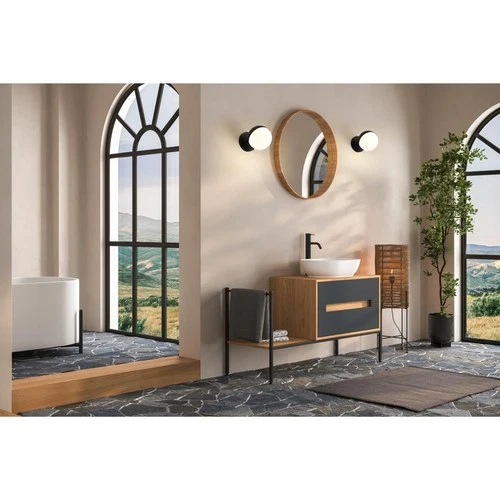 Z-Lite 7517-1S-MB Realm Sphere Wall Sconce Wall Light in Matte Black - Picture 2 of 8