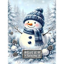 Christmas Diamond Art Kits for Adults Beginners 12x16 Inch Snowman,Diamond Paint