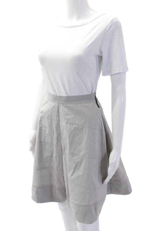 Piazza Sempione Women A-Line Flare Gray Skort Mini Size S - Image 2 of 4