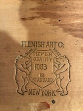 ANTIQUE FLEMISH ART CO. WOOD PYROGRAPHY WALL MOUNTED TIE RACK 1083 Circa 1900