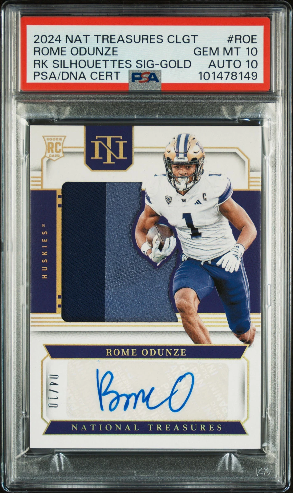 Rome Odunze Panini National Treasures Collegiate Rookie Silhouettes Signatures #ROE Base