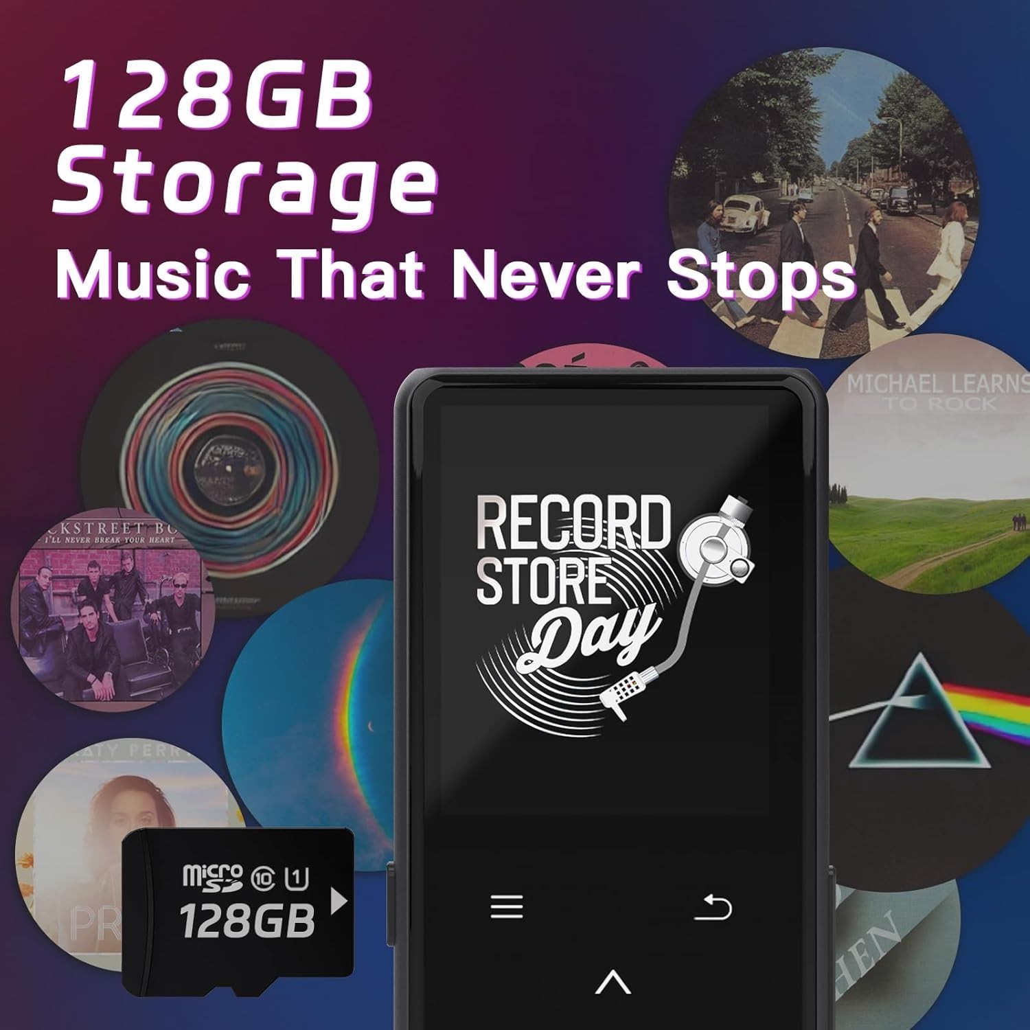 128GB MP3 Player with Bluetooth, Portable Music Player with Built-in Speaker,...