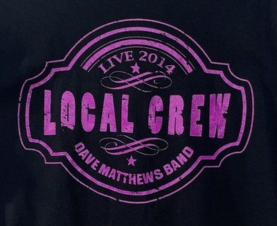 Dave Matthews Band 2014  Tour Local Crew Concert T-Shirt Size Large