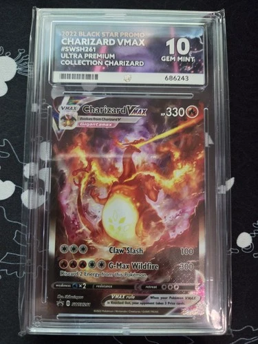 Pokemon TCG Charizard VMAX SWSH261 Ace 10 Black Star Promo Card Rare!!
