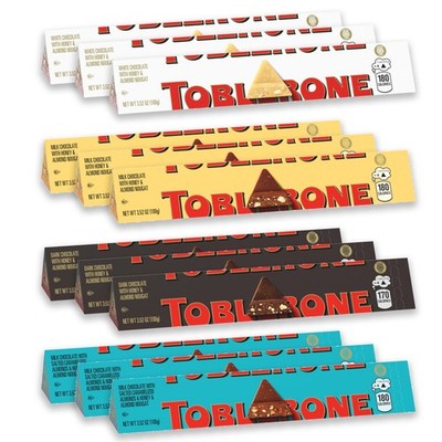 TOBLERONE Assorted Chocolate Bars Variety Pack (Milk, 12 Count (3.52 oz) 